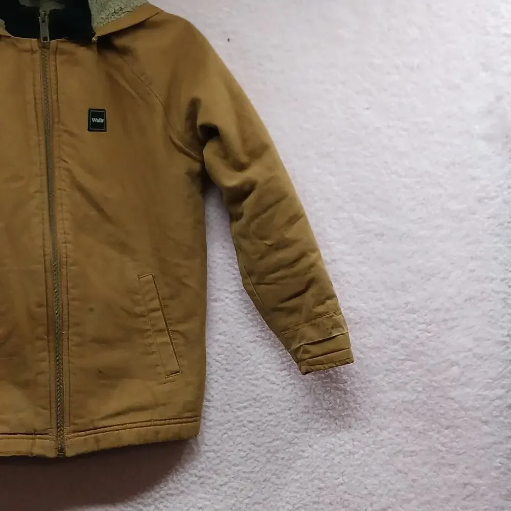 WALLS TOUGH WEAR CANVAS HOODED JACKET w/SHERPA LINING Youth‎ Large 12-14